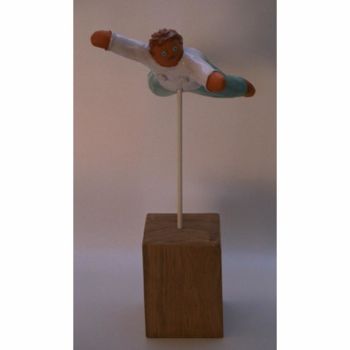 Sculpture titled "Mulher maravilha -…" by Eva Rouwens, Original Artwork, Terra cotta