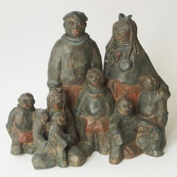 Escultura intitulada "Famille nombreuse" por Eva Rouwens, Obras de arte originais, Bronze