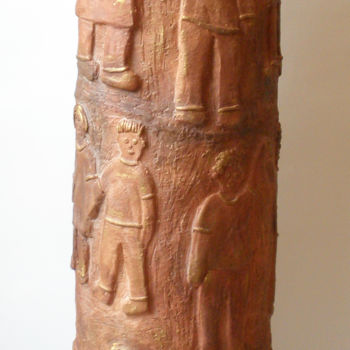 Rzeźba zatytułowany „Totem” autorstwa Eva Rouwens, Oryginalna praca, Terakota