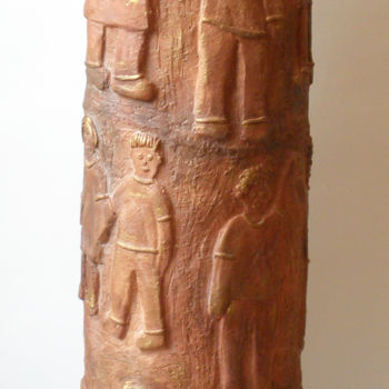 Sculpture titled "Totem" by Eva Rouwens, Original Artwork, Terra cotta