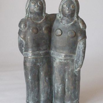 Sculpture titled "Les jumelles" by Eva Rouwens, Original Artwork, Bronze