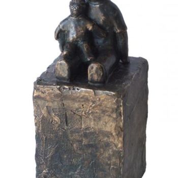 Sculptuur getiteld "Vader en zoon - bro…" door Eva Rouwens, Origineel Kunstwerk, Bronzen