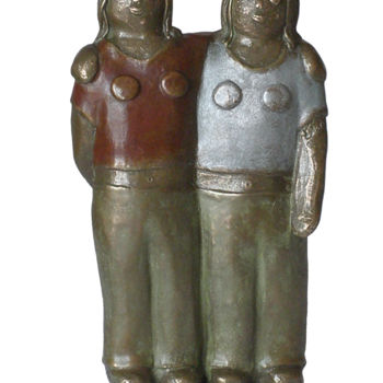 Sculpture titled "Les jumelles  - bro…" by Eva Rouwens, Original Artwork, Bronze