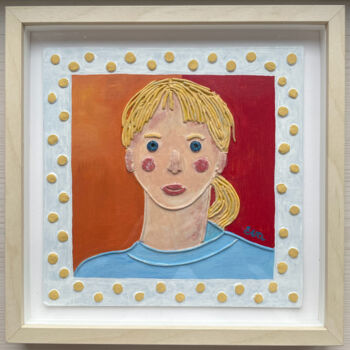 Peinture intitulée "Mieke" par Eva Rouwens, Œuvre d'art originale, Acrylique Monté sur Carton
