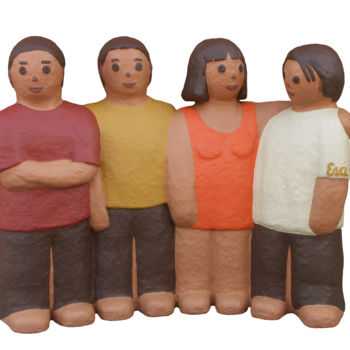 Sculpture titled "A turma do Zé" by Eva Rouwens, Original Artwork, Resin