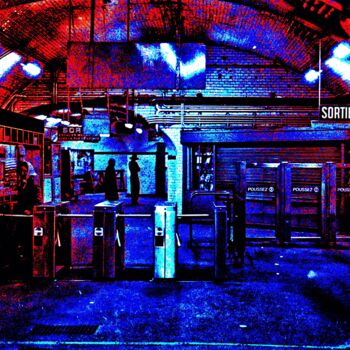 Photography titled "métro parisien 10" by Gilbert Le Vast, Original Artwork, Analog photography Mounted on Cardboard