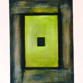 Painting titled "Green and black" by Eva Tomé, Original Artwork, Oil