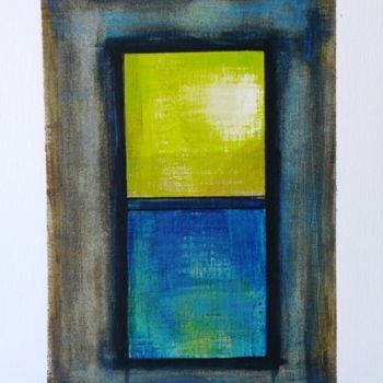 Painting titled "Green and blue" by Eva Tomé, Original Artwork, Oil