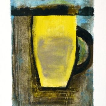 Schilderij getiteld "yellow cup" door Eva Tomé, Origineel Kunstwerk, Olie