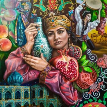 Peinture intitulée "My Uzbekistan" par Eve Art, Œuvre d'art originale, Huile