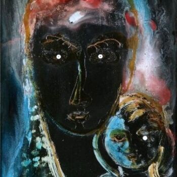 Painting titled "Black madonna" by Eve B'Ay, Original Artwork
