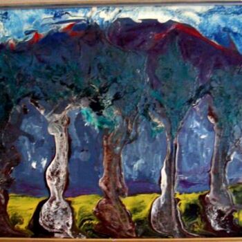 Painting titled "Trees" by Eve B'Ay, Original Artwork