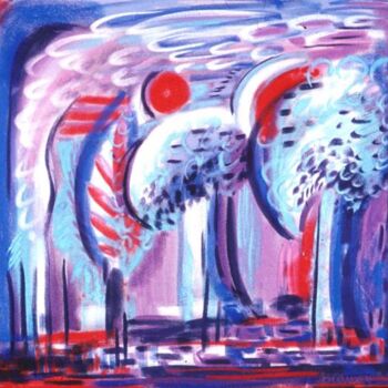 Painting titled "Atomtrees" by Eve B'Ay, Original Artwork