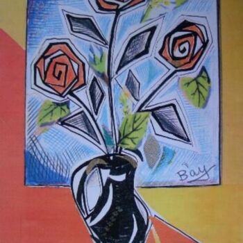 Painting titled "Roses" by Eve B'Ay, Original Artwork