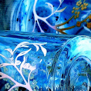 Фотография под названием "BLUES IN A GLASS" - Eve Cloarec, Подлинное произведение искусства, Цифровая фотография