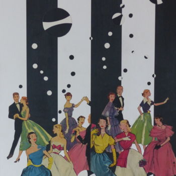 Collages titled "LE BAL" by Eve Cloarec, Original Artwork, Paper cutting