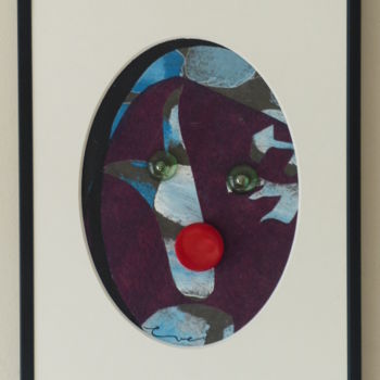 Collages titulada "Le clown" por Eve Cloarec, Obra de arte original