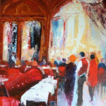 Painting titled "Une table ?" by Eve Hernandez, Original Artwork, Oil