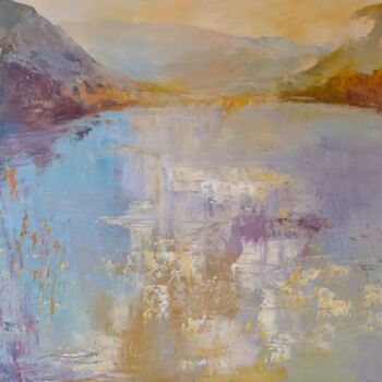 Pittura intitolato "un si beau petit lac" da Eve Hernandez, Opera d'arte originale, Olio