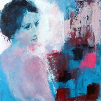 Painting titled "Bleue" by Eve Hernandez, Original Artwork, Acrylic