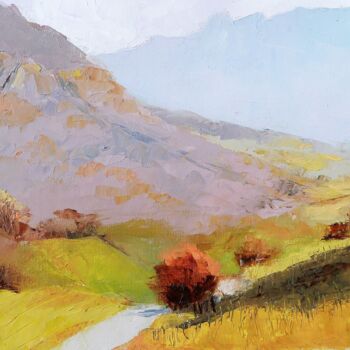 Painting titled "lucey, route de Vét…" by Eve Hernandez, Original Artwork, Oil