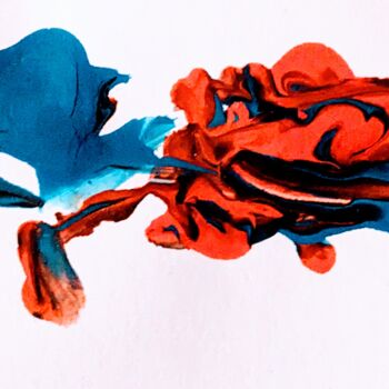 "Blue fights Red" başlıklı Tablo Eve Lambert tarafından, Orijinal sanat, Akrilik