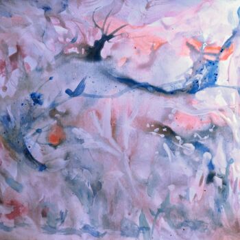 Painting titled "Givre - Frost" by Eve Lambert, Original Artwork, Gouache