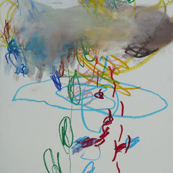 Peinture intitulée "Une âme au Ciel" par Eve Clair, Œuvre d'art originale, Huile