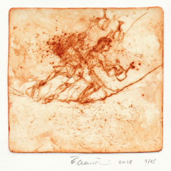 Gravures & estampes intitulée "série -Errances - 03" par Eve Clair, Œuvre d'art originale, Eau-forte