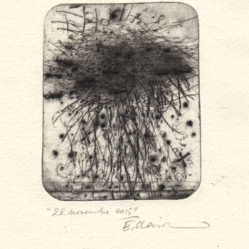 Gravures & estampes intitulée "22 novembre 2015" par Eve Clair, Œuvre d'art originale, Gravure