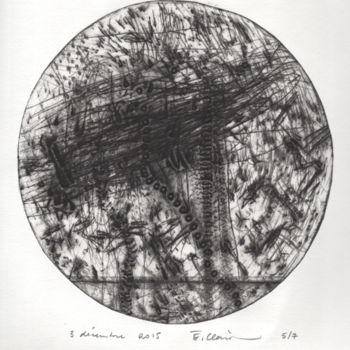 Gravures & estampes intitulée "3 décembre 2015" par Eve Clair, Œuvre d'art originale, Gravure