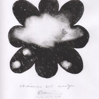 Gravures & estampes intitulée "22 décembre 2015" par Eve Clair, Œuvre d'art originale, Monotype