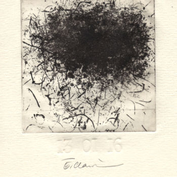 Druckgrafik mit dem Titel "13 janvier 2016" von Eve Clair, Original-Kunstwerk, Radierung