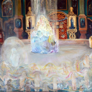 Schilderij getiteld "crystal-holy-spirit…" door Robertas Kasperovicius, Origineel Kunstwerk, Olie