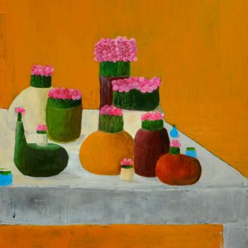 Peinture intitulée "Vases and little va…" par Evelina Spassova, Œuvre d'art originale, Huile