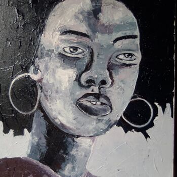 Painting titled "African girl" by Evelyn Babirye, Original Artwork, Acrylic