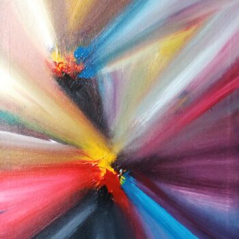 Painting titled "Night lights- abstr…" by Evelyn Babirye, Original Artwork, Acrylic