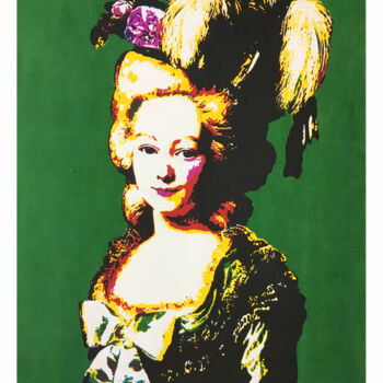 Incisioni, stampe intitolato "Girl with hat" da Evelyn Grill, Opera d'arte originale, Serigrafia