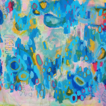 Картина под названием "A Little Blue 1" - Evelyn La Starza, Подлинное произведение искусства, Акрил