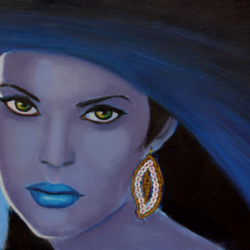 Painting titled "AZUL" by Evelyn Carell, Original Artwork, Oil