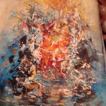 Painting titled "Coup de foudre" by Evelyne Attard, Original Artwork, Acrylic