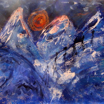 Peinture intitulée "Les voyages d'Alexa…" par Evelyne Cassan, Œuvre d'art originale, Acrylique