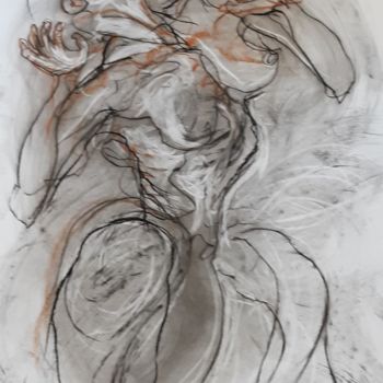 Tekening getiteld "sous le vent" door Evelyne Cassan, Origineel Kunstwerk, Pastel