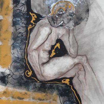 Rysunek zatytułowany „le grec” autorstwa Evelyne Cassan, Oryginalna praca, Pastel