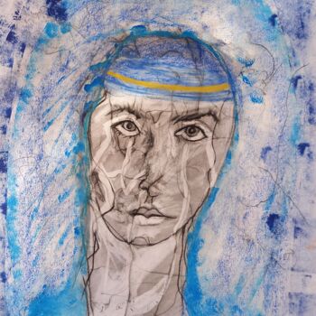 Tekening getiteld "24 fevrier:Dariya" door Evelyne Cassan, Origineel Kunstwerk, Pastel
