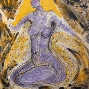Dibujo titulada "la fée des moissons" por Evelyne Cassan, Obra de arte original, Acrílico