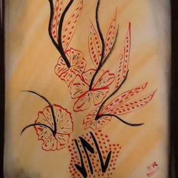Painting titled "Floral" by Evelyne Challab, Original Artwork