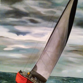 Peinture intitulée "grand vent" par Evelyne Deuil, Œuvre d'art originale, Huile