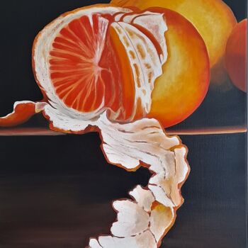 Painting titled "clémentine" by Evelyne Deuil, Original Artwork, Oil