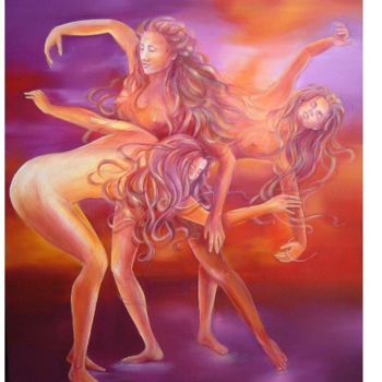 Painting titled "Danse" by Evelyne Droz, Original Artwork